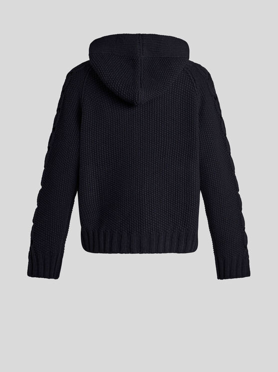 Shop Etro Zipped Hoodie In Navy Blue