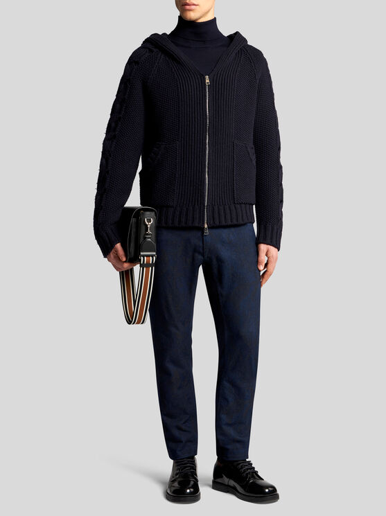 Shop Etro Zipped Hoodie In Navy Blue