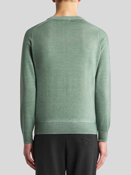 Shop Etro Wool Sweater With Embroidery In Green