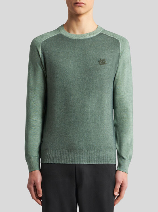 Shop Etro Wool Sweater With Embroidery In Green