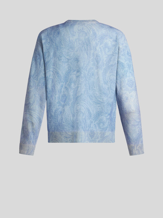 Shop Etro Paisley Wool Sweater In Light Blue