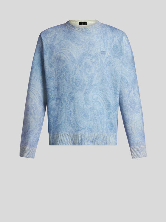 Shop Etro Paisley Wool Sweater In Light Blue