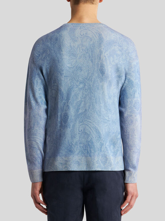 Shop Etro Paisley Wool Sweater In Light Blue