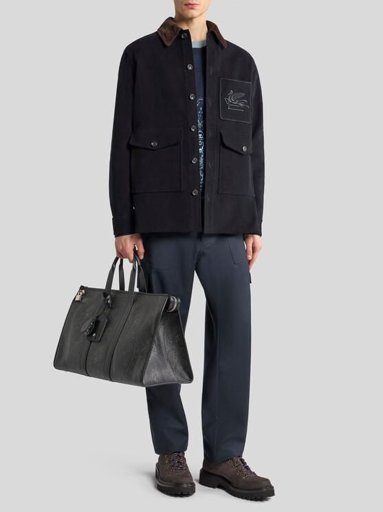 Etro Floral Jacquard Wool Sweater In Blue