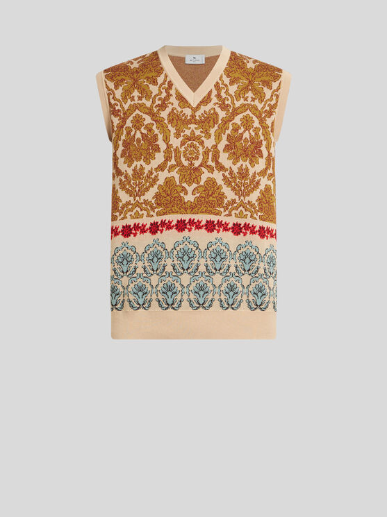 Etro Jacquard-pattern V-neck Waistcoat In Multi