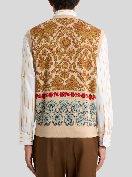 Etro Jacquard-pattern V-neck Waistcoat In Multi