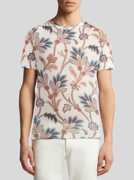 Shop Etro T-shirt With Print In Multicolour