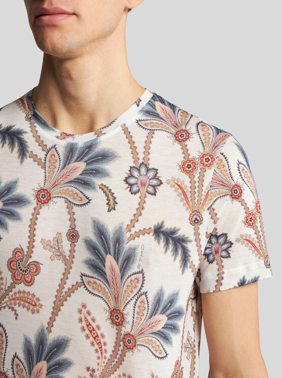 Shop Etro T-shirt With Print In Multicolour