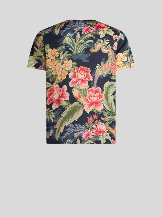 Shop Etro T-shirt With Floral Print In Multicolour