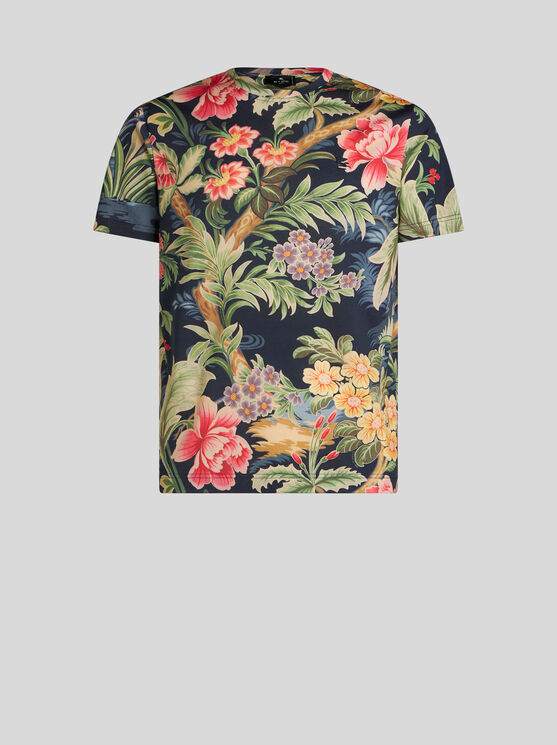 Shop Etro T-shirt With Floral Print In Multicolour