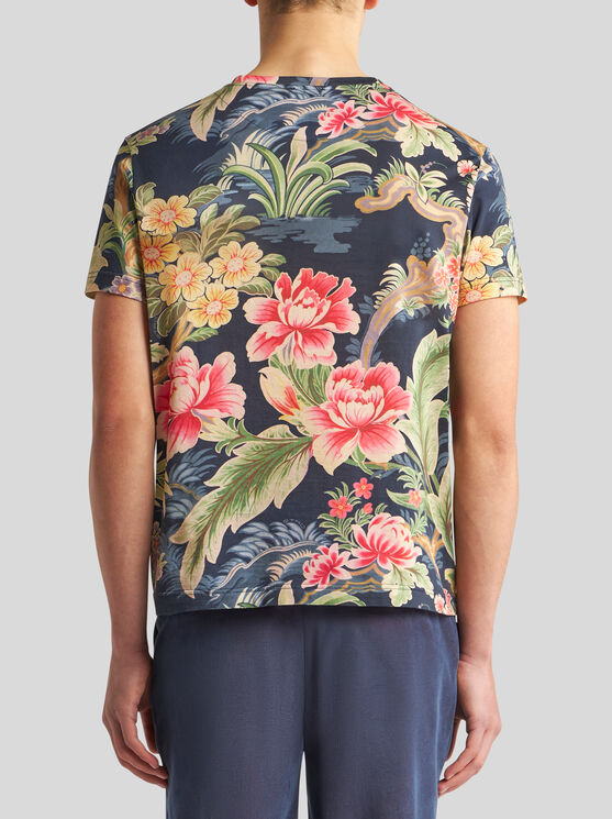 Shop Etro T-shirt With Floral Print In Multicolour