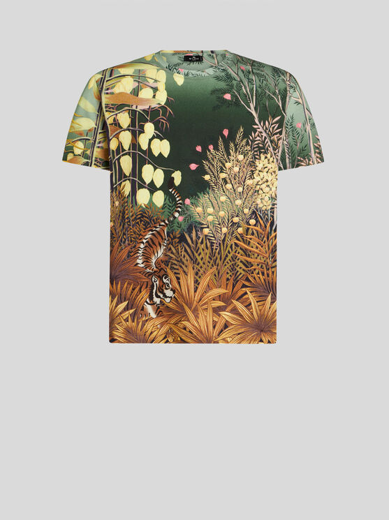 Shop Etro Printed Cotton T-shirt In Multicolour