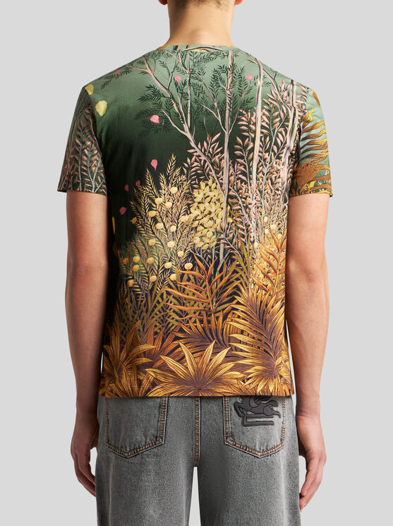 Shop Etro Printed Cotton T-shirt In Multicolour