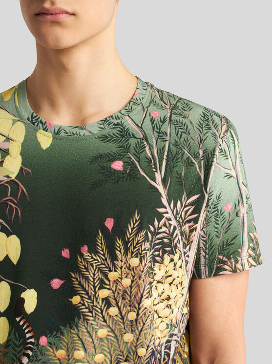 Shop Etro Printed Cotton T-shirt In Multicolour