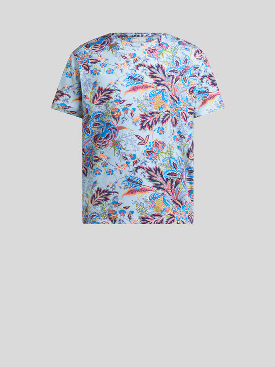 Etro Floral Print Short Sleeve Round Neck T-shirt