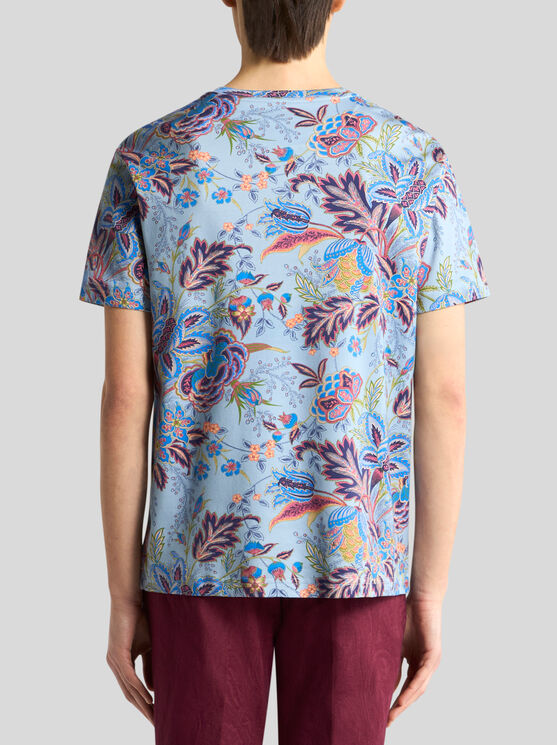 Etro Floral Print Short Sleeve Round Neck T-shirt