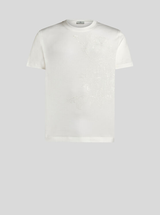 Shop Etro T-shirt With Embroidery In White