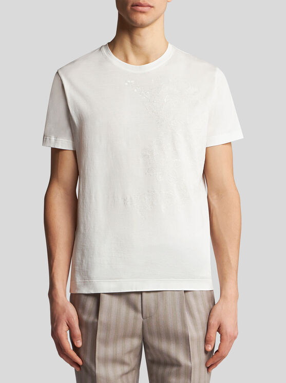 Shop Etro T-shirt With Embroidery In White