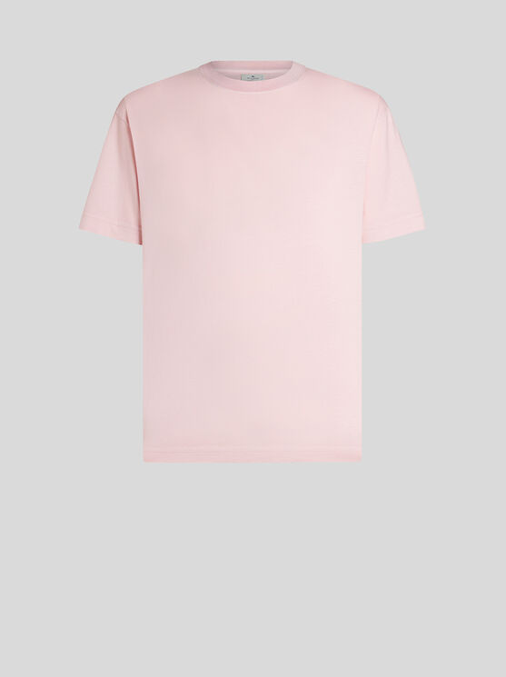 Shop Etro Cotton T-shirt With Embroidery In Pink