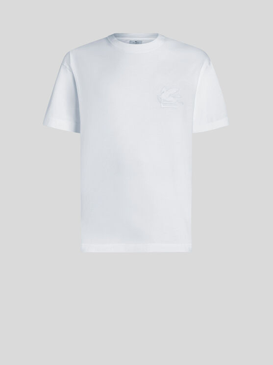 Shop Etro T-shirt With Pegaso In White