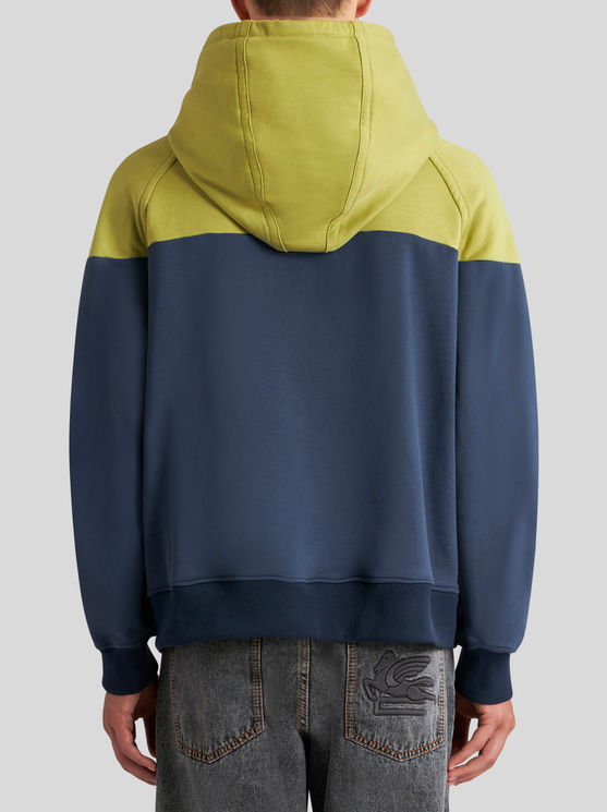 Shop Etro Hooded Sweatshirt With Logo In Navy Blue