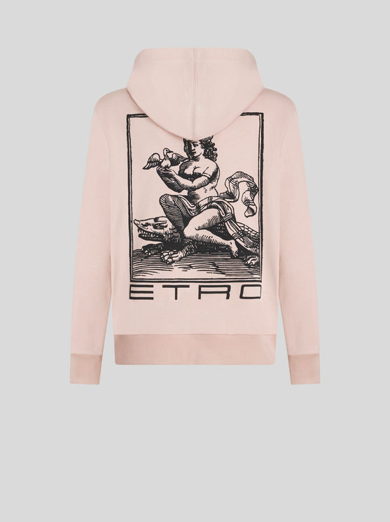 Shop Etro Hooded Sweatshirt With Print In Pink