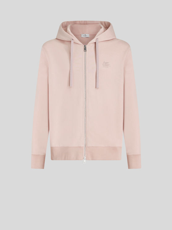 Shop Etro Hooded Sweatshirt With Print In Pink