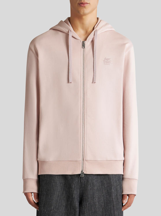 Shop Etro Hooded Sweatshirt With Print In Pink