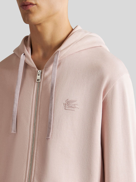 Shop Etro Hooded Sweatshirt With Print In Pink