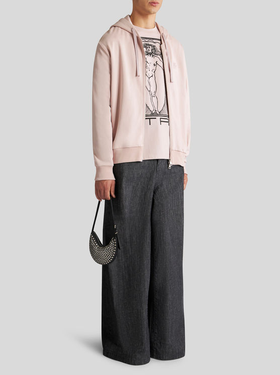 Shop Etro Hooded Sweatshirt With Print In Pink