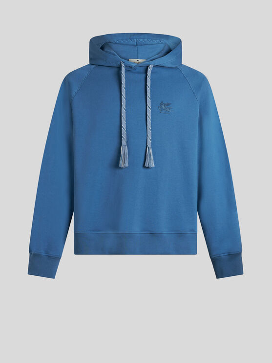 Shop Etro Sweatshirt With Embroidery In Electric Blue