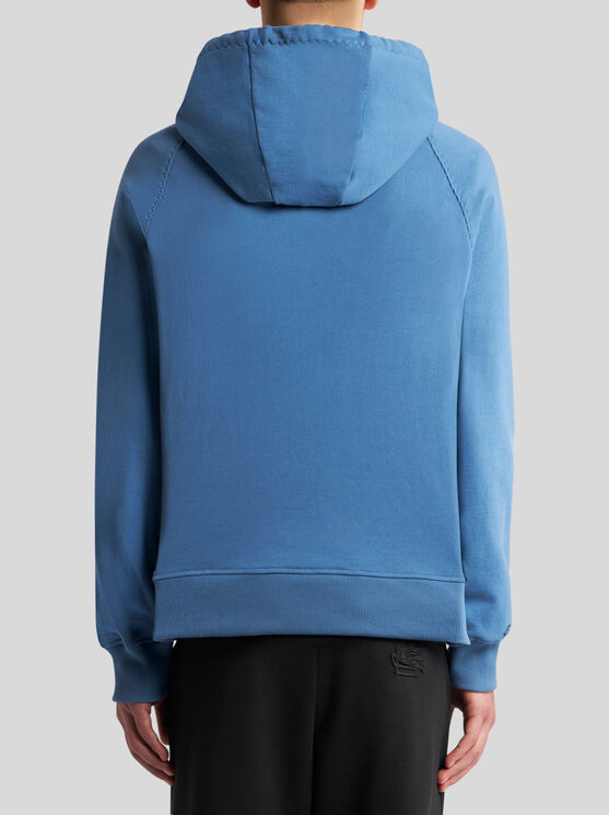 Shop Etro Sweatshirt With Embroidery In Electric Blue