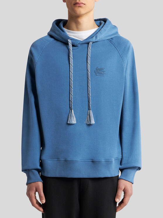 Shop Etro Sweatshirt With Embroidery In Electric Blue