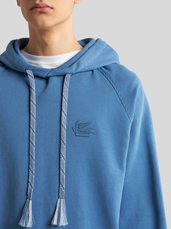 Shop Etro Sweatshirt With Embroidery In Electric Blue