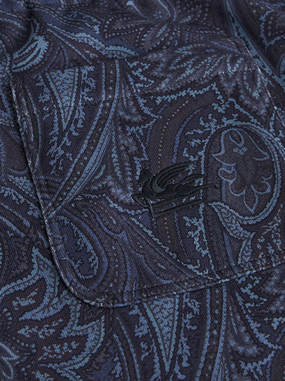 Etro , Paisley Jogging Trousers, Man, Navy Blue, Size Xxl In Navy Blue