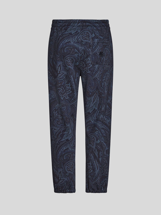 Etro , Paisley Jogging Trousers, Man, Navy Blue, Size Xxl In Navy Blue