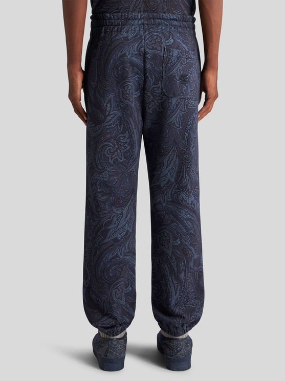Etro , Paisley Jogging Trousers, Man, Navy Blue, Size Xxl In Navy Blue