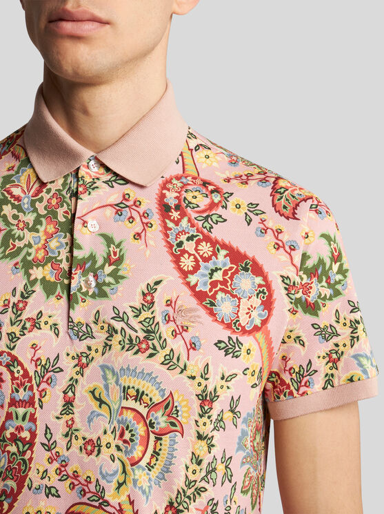 Shop Etro Floral Paisley Polo Shirt In Orange