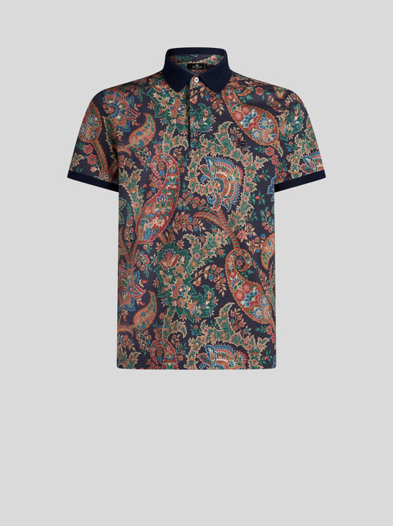 Shop Etro Floral Paisley Polo Shirt In Black