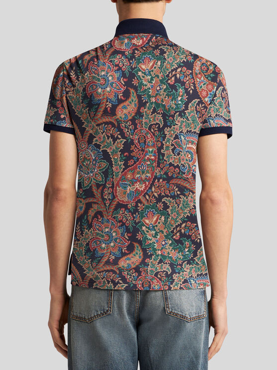 Shop Etro Floral Paisley Polo Shirt In Black