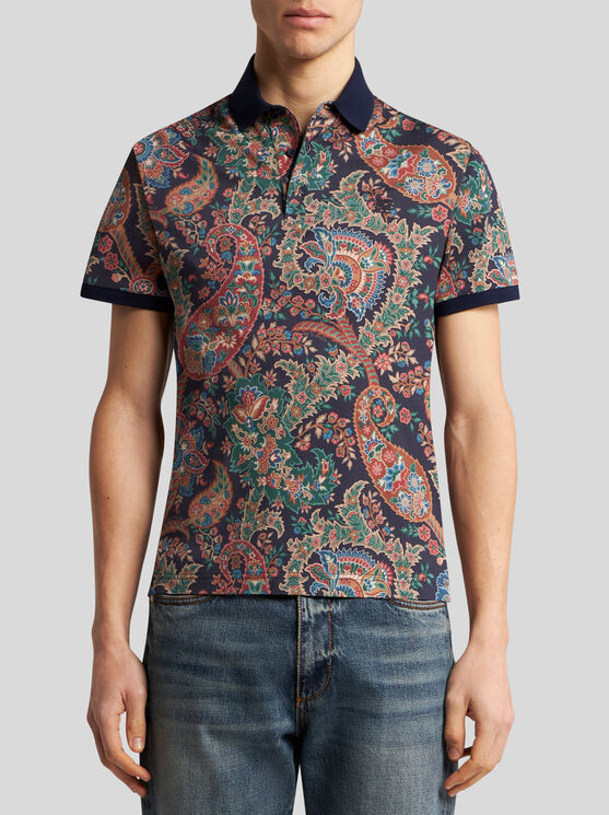 Shop Etro Floral Paisley Polo Shirt In Black