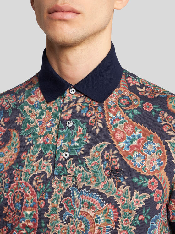 Shop Etro Floral Paisley Polo Shirt In Black