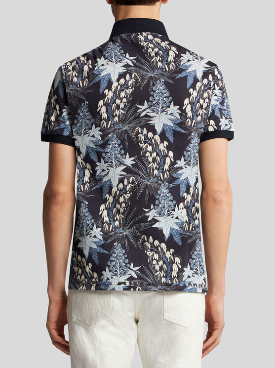 Shop Etro Polo Shirt With Print In Navy Blue