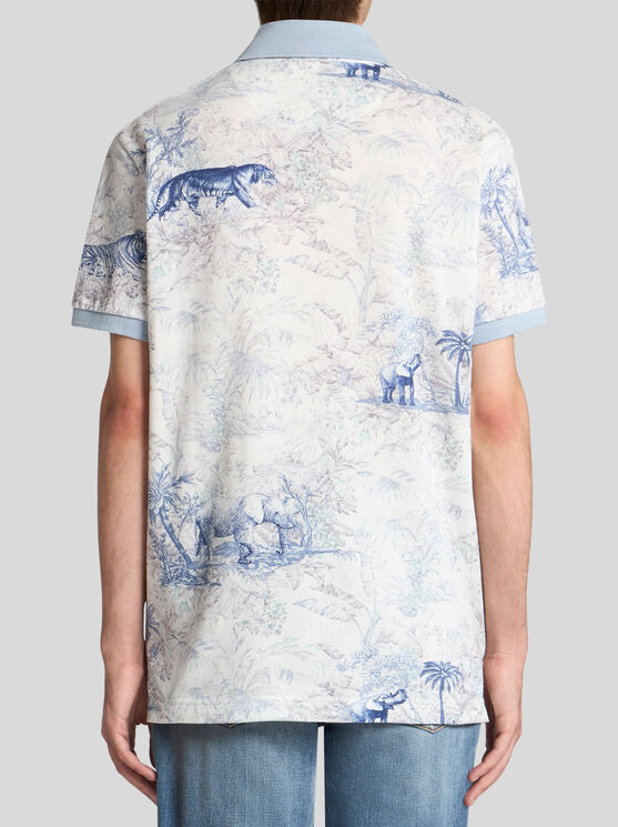 Etro Poloshirt Mit Safari-print In Hellblau