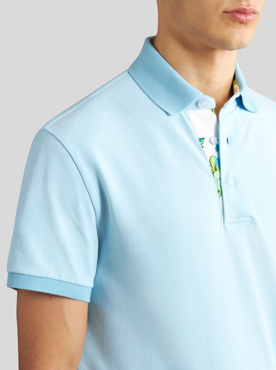 Shop Etro Polo Shirt With Embroidered Pegaso In Light Blue