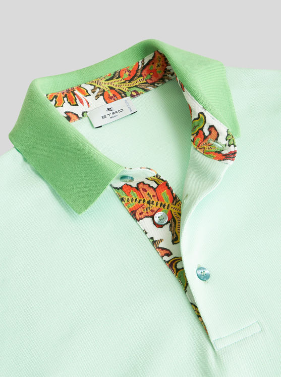 Shop Etro Polo Shirt With Embroidered Pegaso In Green