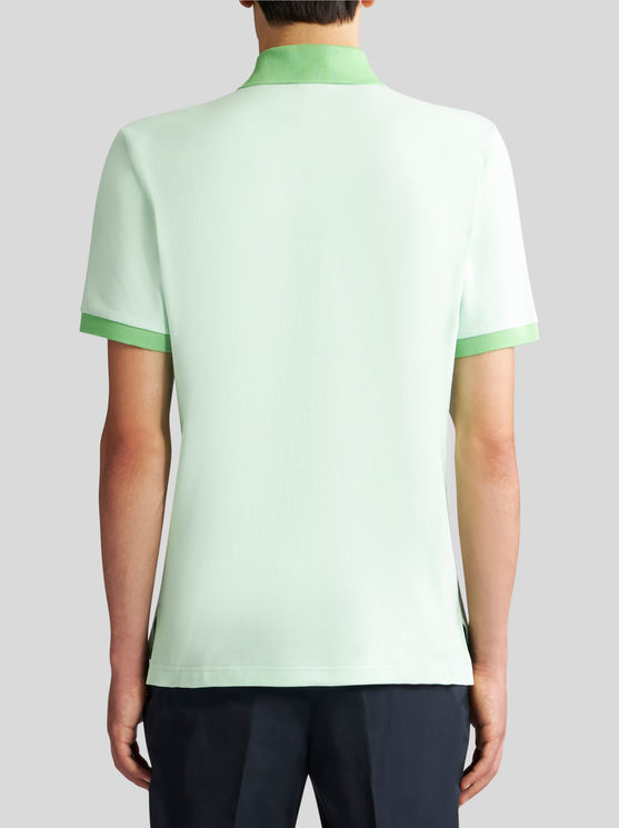 Shop Etro Polo Shirt With Embroidered Pegaso In Green