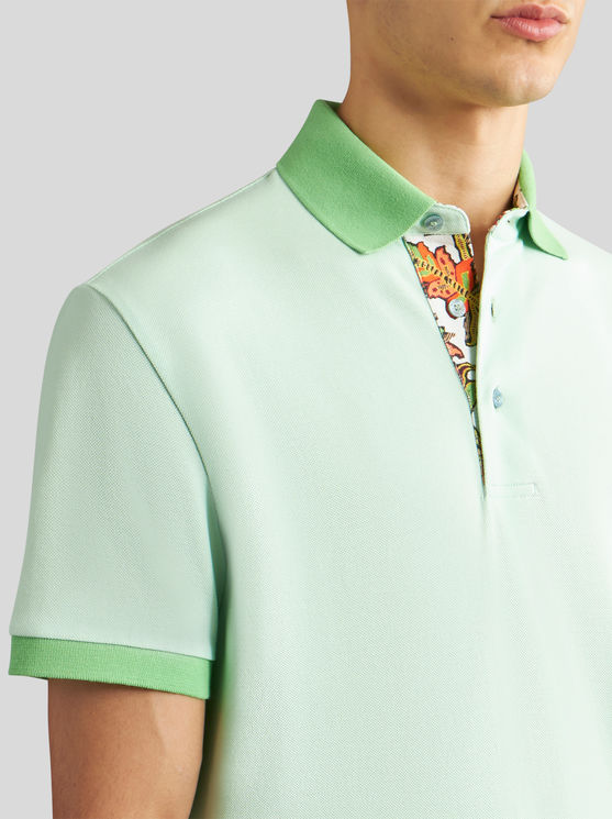 Shop Etro Polo Shirt With Embroidered Pegaso In Green