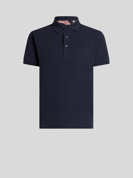 Shop Etro Polo Shirt With Embroidered Pegaso In Black