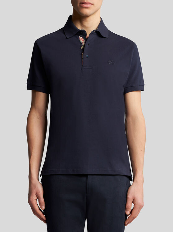 Shop Etro Polo Shirt With Embroidered Pegaso In Black